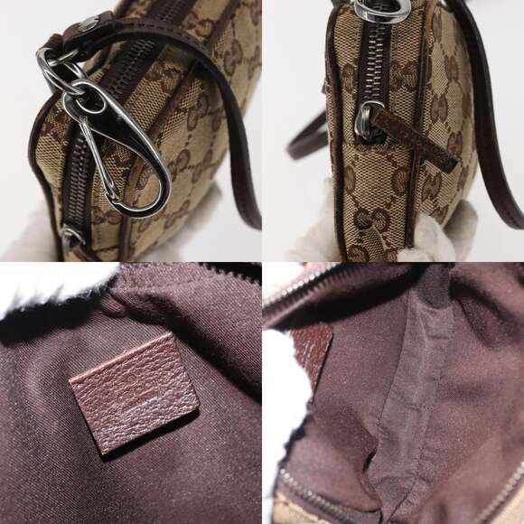 GUCCI GG Canvas Shoulder Bag Beige Silver - Picture 11 of 12